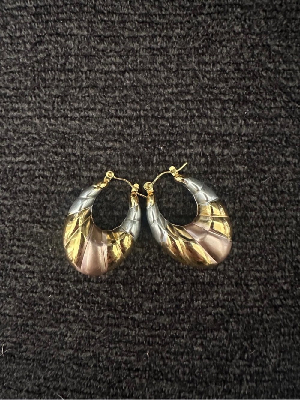 Stunning Tri-Color Stainless Steel Hoop Earrings